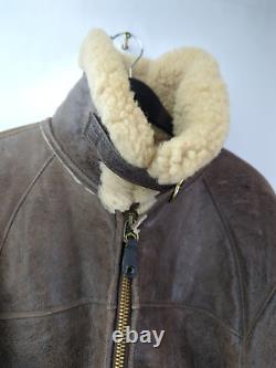 U. S. CAVALRY Men's Sz US 42 L B-6 Shearling Bomber Sheepskin Leather Jacket B6