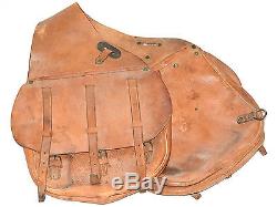 US Army WW1 CAVALRY M-1904 LEATHER SADDLE BAGS 1918 Vtg Horse Riding RARE