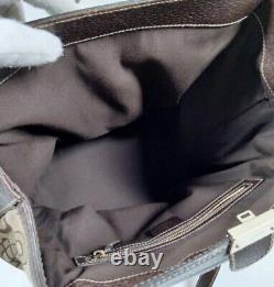 Unusual VTG Gucci Hand Bag Purse Horse Bit Design Leather Trim Locking W Key