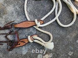 Used Older PARELLI Complete Bridle Set withHorseman's Mecate Reins & Slobber strap