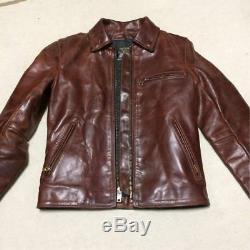 VANSON Horse Leather Riders Jacket Size 36 Reddish brown ENF 9D Vintage