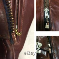 VANSON Horse Leather Riders Jacket Size 36 Reddish brown ENF 9D Vintage