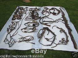 VERY LARGE LOT Of Vintage Leather Horse Tack Over 60 Lbs. Some Good Some Not