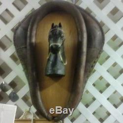 Vintage Authentic Leather Horse Collar With A Horse Head Mounted Inside