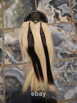 VINTAGE AntiqueSPORRAN-HORSE HAIR-TASSELS-SCOTTISH LEATHER CANTLE-BELT Child