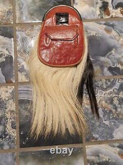 VINTAGE AntiqueSPORRAN-HORSE HAIR-TASSELS-SCOTTISH LEATHER CANTLE-BELT Child