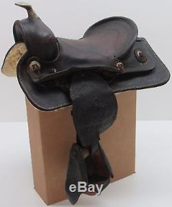 VINTAGE Barn Find Roy Rogers Children's Saddle Leather ORIGINAL Western Horse ++