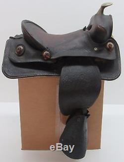 VINTAGE Barn Find Roy Rogers Children's Saddle Leather ORIGINAL Western Horse ++
