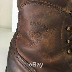 VINTAGE CHIPPEWA 9 BAY CRAZY HORSE SUPER LOGGER 25485 Leather Boots Mens 12eee