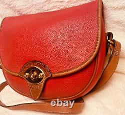 VINTAGE DOONEY & BOURKE Cavalry Shoulder Bag WOMENS HANDBAG RED CLASSIC