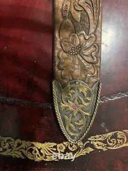 VINTAGE FLEMING STERLING SILVER OVERLAY LEATHER BELT WESTERN LADY Horse Tack