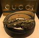 VINTAGE GUCCI DOUBLE HORSE HEAD BRASS BUCKLE With GUCCI BROWN LEATHER BELT UNISEX