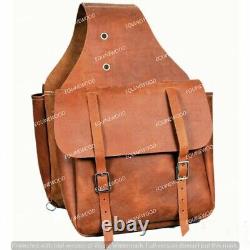 VINTAGE Genuine Leather Premium Western Saddle Bag For Horse Free Shipping