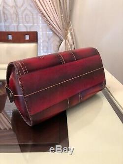 VINTAGE Handmade Tooled Genuine Leather Purse Hand Bag Very Detailed Design