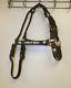 Vintage Leather Horse Halter Equine W Silver Conchos Well Made High Quality