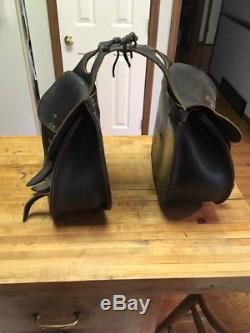 VINTAGE LEATHER Heavy Duty SADDLE BAGS / HORSE MOTORCYCLE