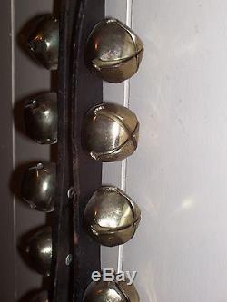 Vintage Leather Strapped Horse Sleigh Bells 30pcs. 74 Buckled Strap L@@k