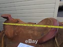 VINTAGE LEATHER WESTERN HORSE SADDLE ADULT With BELLY BELT LEATHER