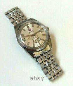 VINTAGE RADO GREEN HORSE DAYMASTER STEEL DAY DATE AUTOMATIC SWISS WATCH Ca 1975
