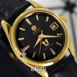 VINTAGE RADO Golden Horse AUTOMATIC 30 JEWELS DATE GOLD PLATED DRESS MEN'S WATCH