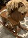 VINTAGE SOLID WOOD LEATHER EARS ROCKING HORSE Woods of America 1981