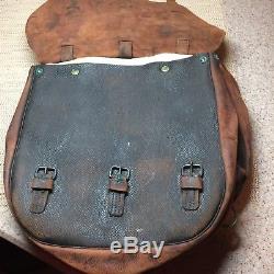 VINTAGE US Stamped Leather Horse Saddle Bags, Western Leather Satchel ORIGINAL