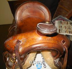 VINTAGE WESTERN SADDLE, NOT SURE OF YEAR, GREAT INDIAN MARKINGS, 12 seat