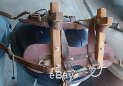 VINTAGE WOOD LEATHER SAWBUCK PACK SADDLE w HARNESS 4 HORSE OR MULE EXCELLENT
