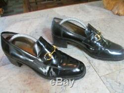 VINTAGE gucci ladies shoes 8.5 classic horse bit loafers