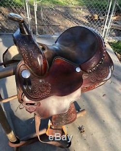 VTG 14 Circle Y Brown Leather Professional Show Horse West Dark Brown