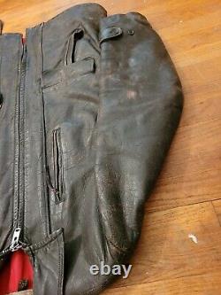 VTG 1940s Hercules Sears Brown Leather Half Motorcycle Jacket Horse Hide PERFECT