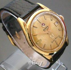 VTG 1965 RADO GOLDEN HORSE AUTOMATIC GOLD PLATED MENS WATCH DATE