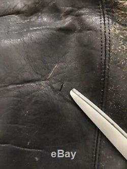 VTG 40s Duroval Genuine Fore Quarter Horse Hide Leather Shaw Collar Car Jacket L