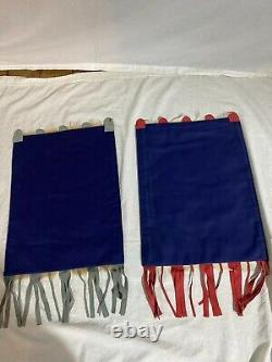 VTG 60s Hand Made Wall Hanging Decor Suede Leather Horse Hair Fringe Set of 2