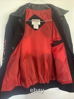 VTG All American Quarter Horse Congress 2003 Leather & Wool Jacket Black Sz S