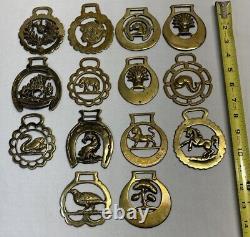 VTG Brass Horse Medallion Saddle Harness Decorations Set of 14 No Leather Used