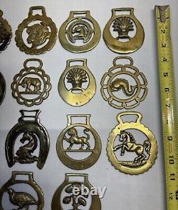 VTG Brass Horse Medallion Saddle Harness Decorations Set of 14 No Leather Used