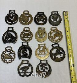 VTG Brass Horse Medallion Saddle Harness Decorations Set of 14 No Leather Used