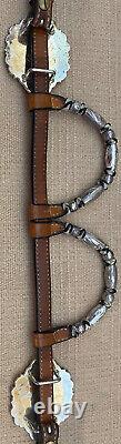 VTG DALE CHAVEZ Western Beaded Silver Overlay Show Headstall Horse Show Tack