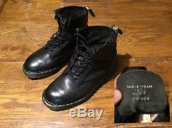 VTG Doc DR MARTENS 1460 Size 7 Air Wair 8 EYE AW004 BOOTS BLACK MADE IN ENGLAND