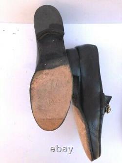 VTG GUCCI Brass Horse Bit Black Leather slip on men's Loafer + shoe trees 750