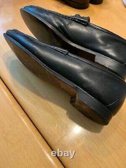 VTG GUCCI MEN'S Horse Bit Black Leather Loafers Shoes Size 9.5 MADE IN ITALY