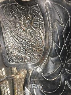 VTG Hand Made CUSTOM HORSE SADDLE Leather HAND Tooled RODEO SHOW WORTHY