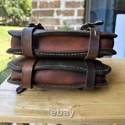 VTG Hand Tool Leather Chet Vogt Sterling Silver Hardware Horse Saddle Bag Texas