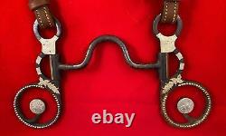 VTG Jeweled Leather Horse Halter, Horse Bit, Leather Lead Rope, Horse Tack, Bit