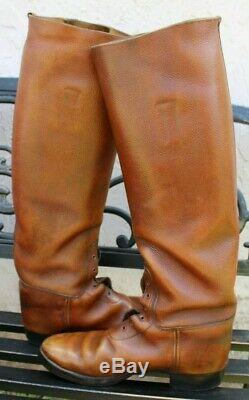 VTG MAYFAIR Leather Cavalry Riding Officer Boots Dehner Size 10C Cosplay Jedi