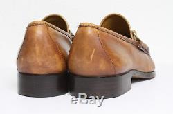 VTG Mens GUCCI Brown Leather Gold Horse-Bit Loafers Shoes Size 42.5 Tom Ford Era