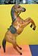 VTG Paper Mache Leather-Wrapped Brown Saddle Horse 17.5 Figurine