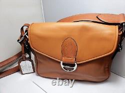 VTG Ralph Lauren Polo Leather Equestrian Bag Tanned Brown Crossbody Soft Shell