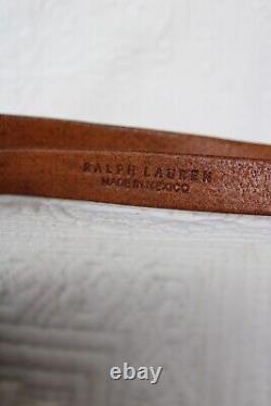 VTG Ralph Lauren equestrian POLO stirrup tooled leather horse tri strap belt S